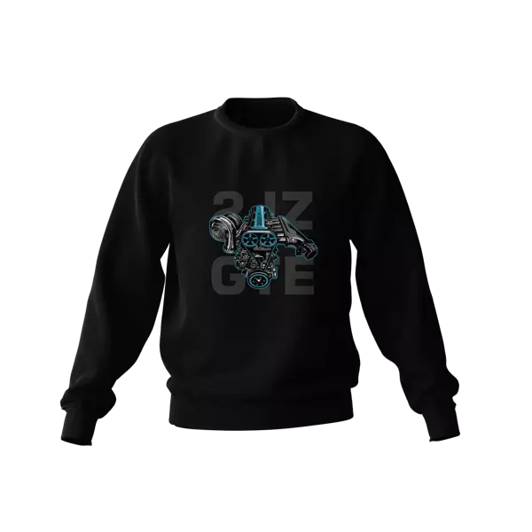 Schwarzes Sweatshirt Motor 2JZ-GTE