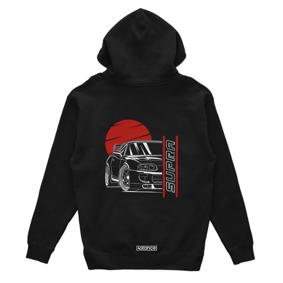 Schwarzes Sweatshirt mit Kapuze TOYOTA SUPRA MK4 JAPAN