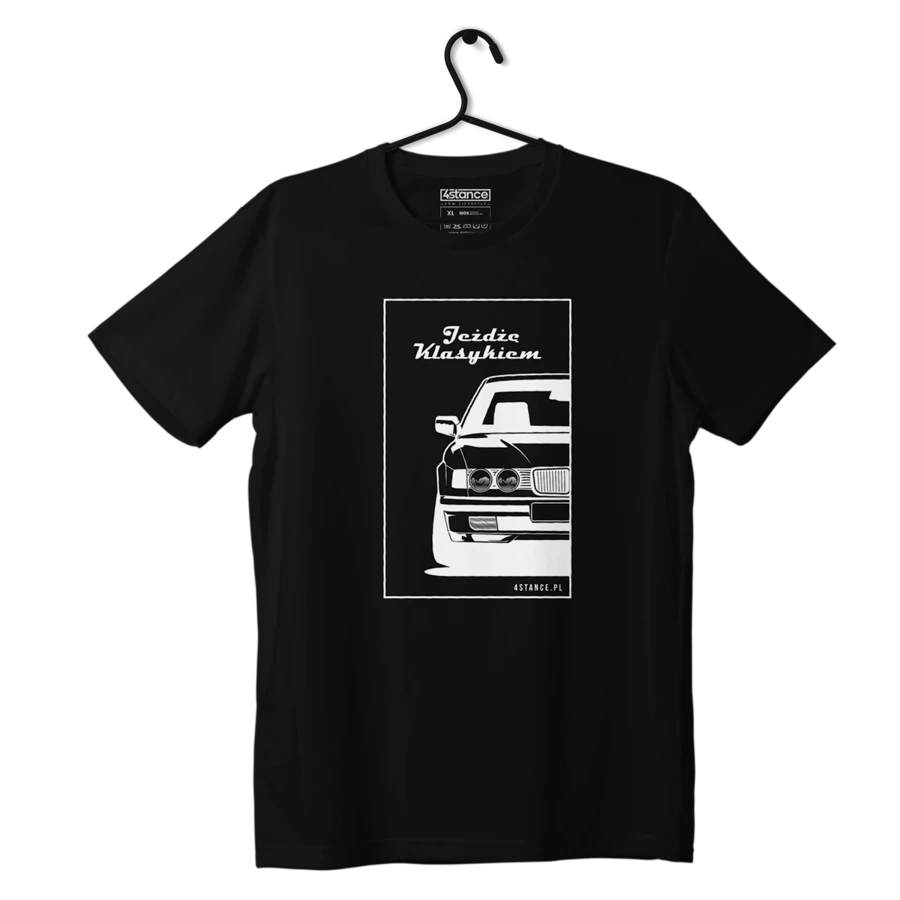 Schwarzes T-Shirt BMW E32 Ich fahre einen Klassiker