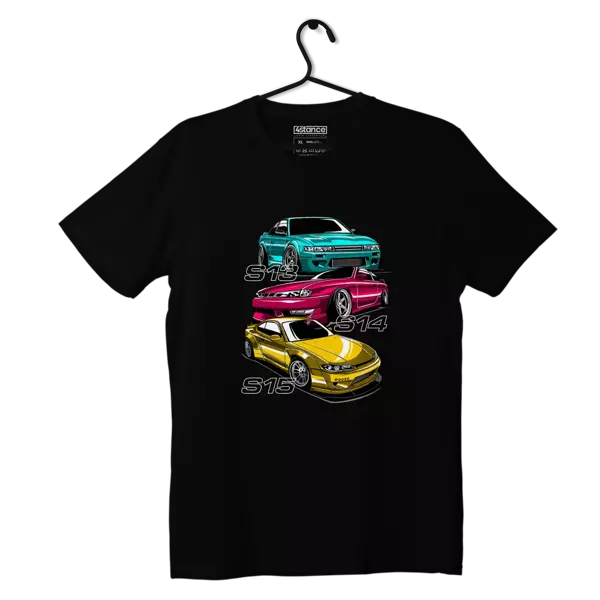 Schwarzes T-Shirt Nissan Silvia S13 S14 S15