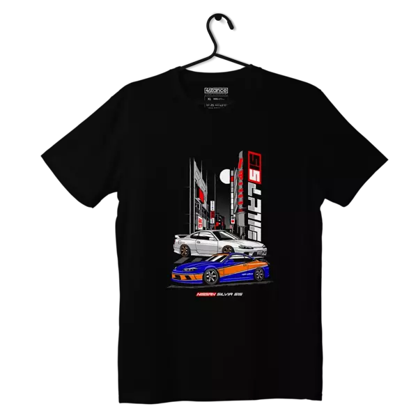 Schwarzes T-Shirt Nissan Silvia S15