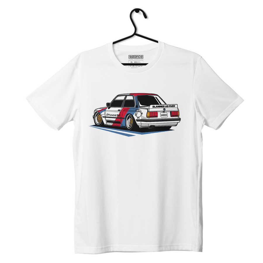 Schwarzes T-shirt BMW E30 Pandem