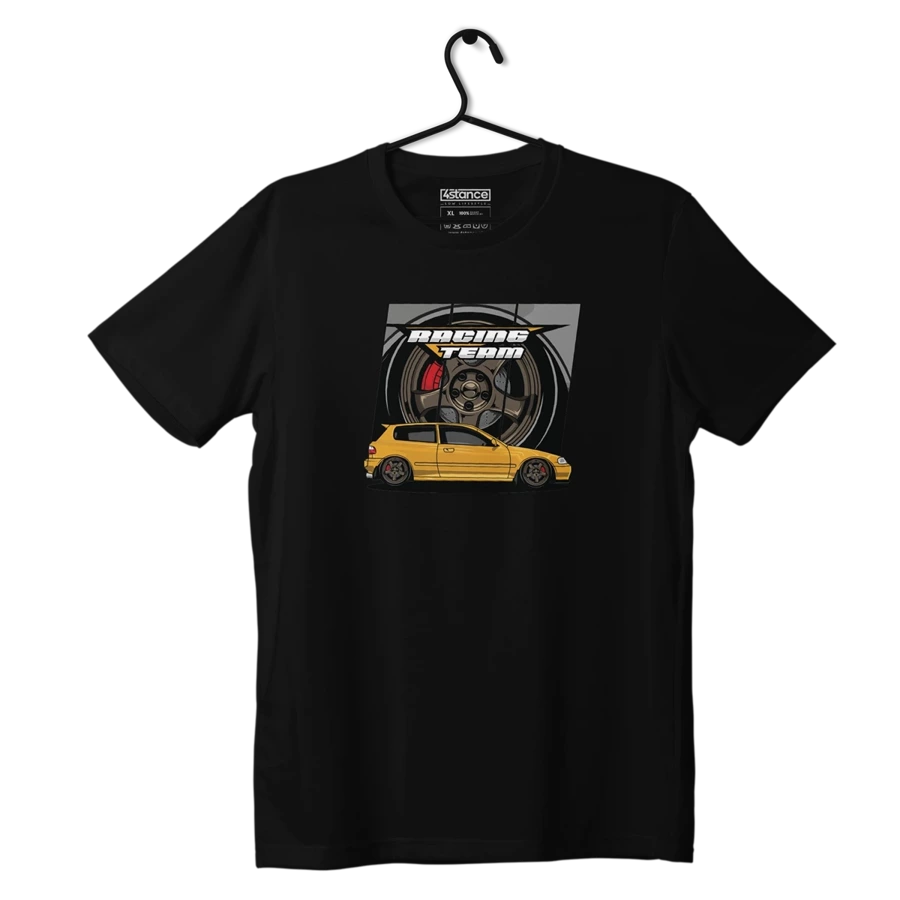 Schwarzes T-shirt HONDA CIVIC V RACING TEAM