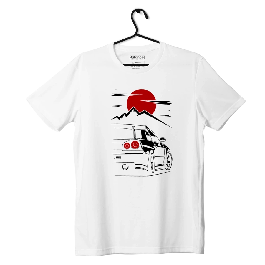 Schwarzes T-shirt NISSAN R34 MOUNTAINS