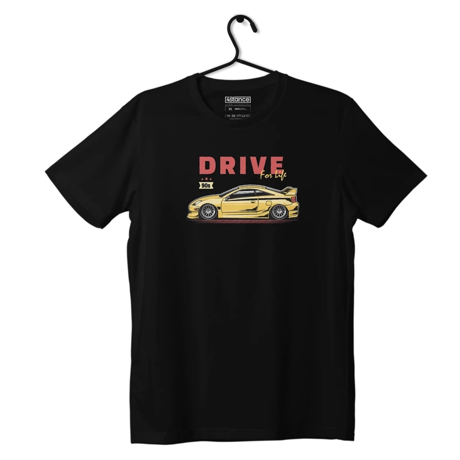 Schwarzes TOYOTA CELICA VII Drive for life T-shirt