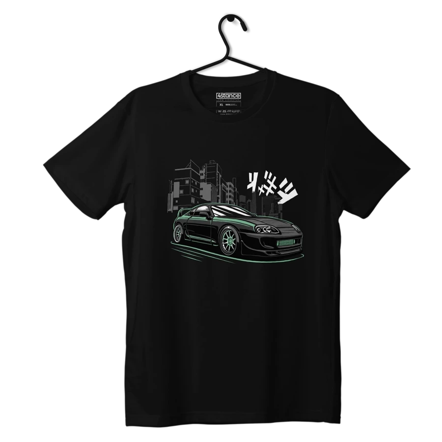 Schwarzes TOYOTA SUPRA MK4 NIGHT CITY T-shirt