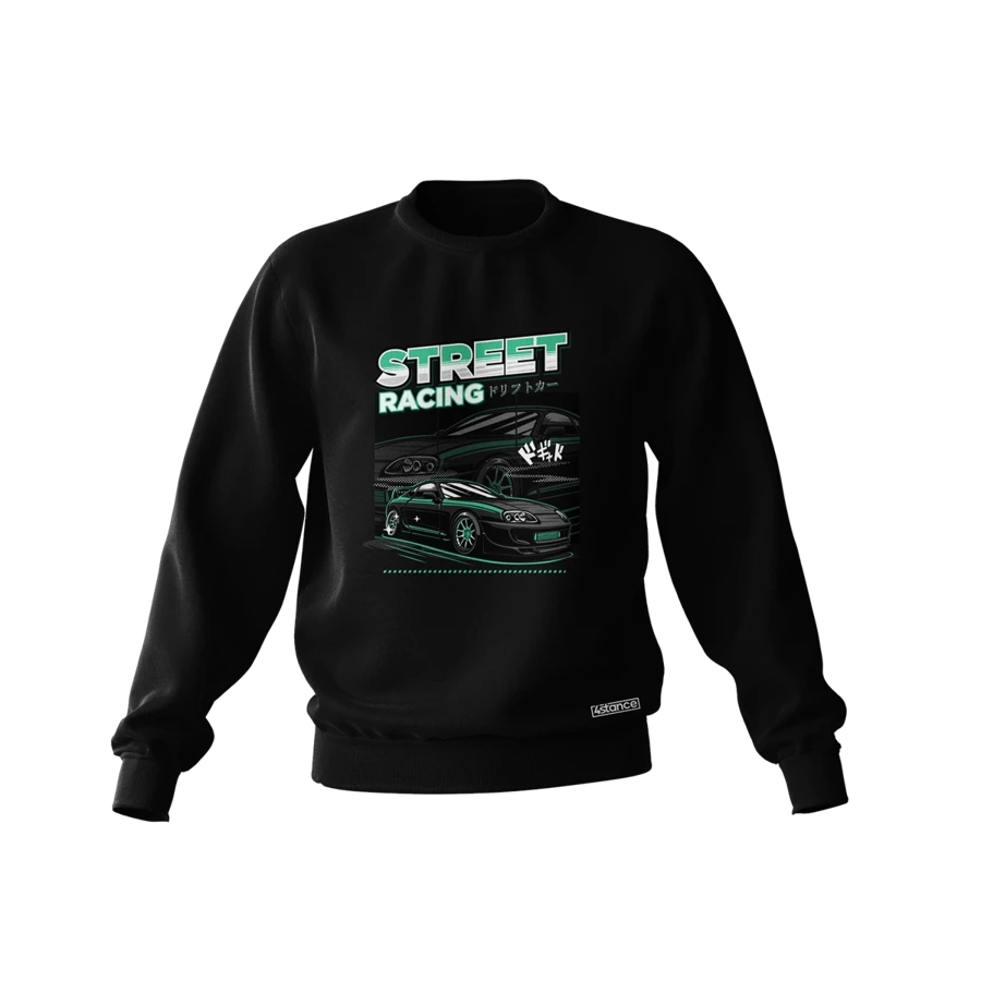 Schwarzes TOYOTA SUPRA MK4 STREET RACING Sweatshirt