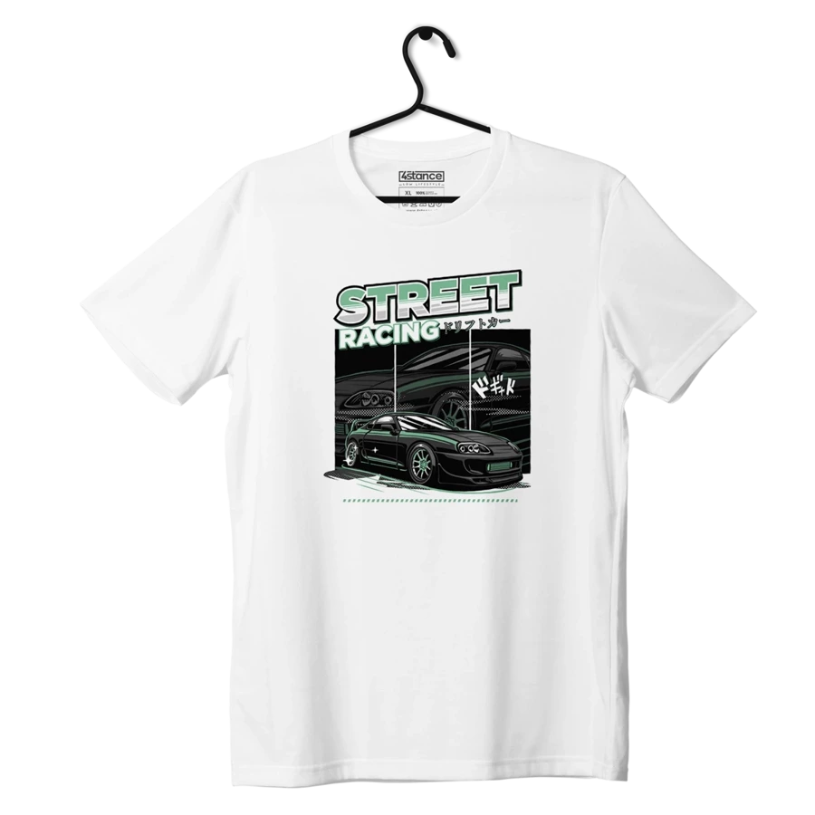 Schwarzes TOYOTA SUPRA MK4 STREET RACING T-shirt