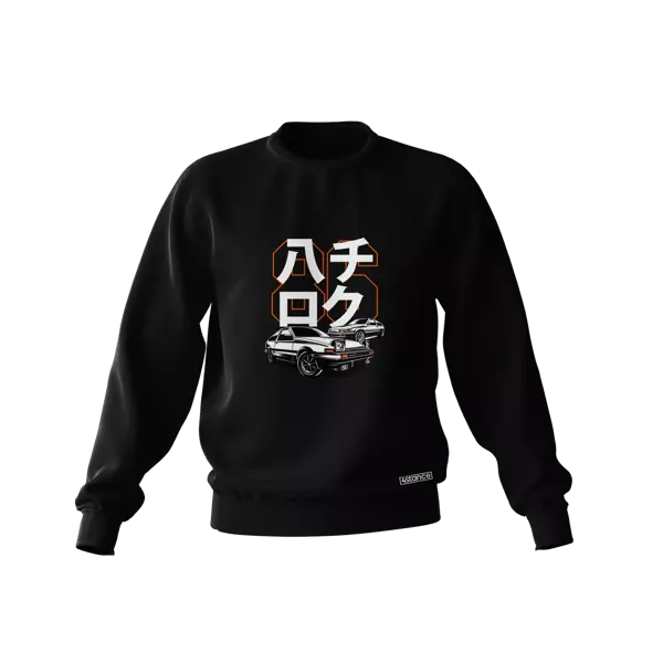 Schwarzes Toyota AE86 Sweatshirt HACHIROKU