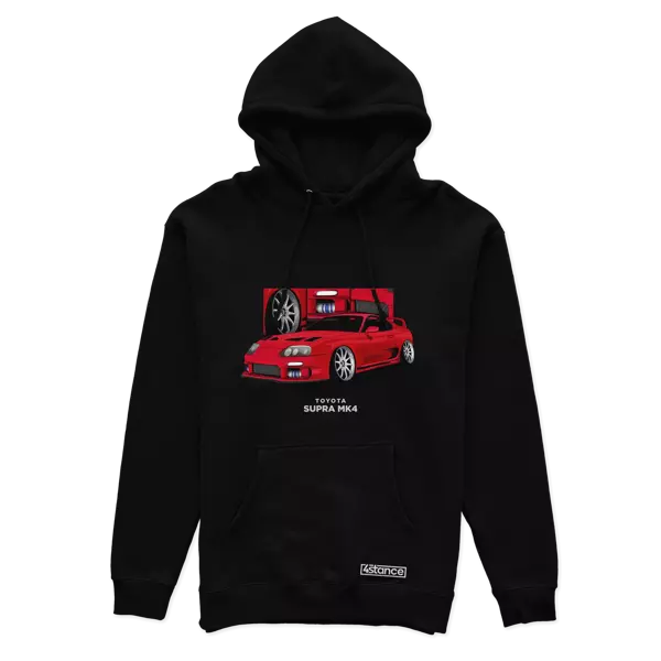 Sweatshirt mit Ihrem Auto, schwarz mit Kapuze