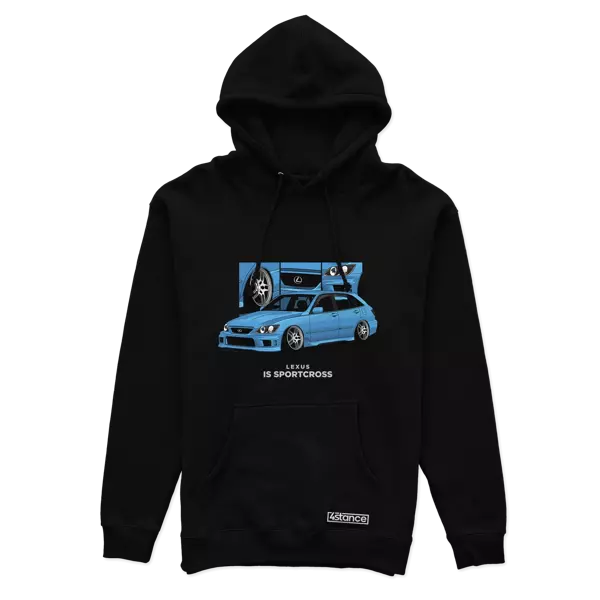 Sweatshirt mit Ihrem Auto, schwarz mit Kapuze