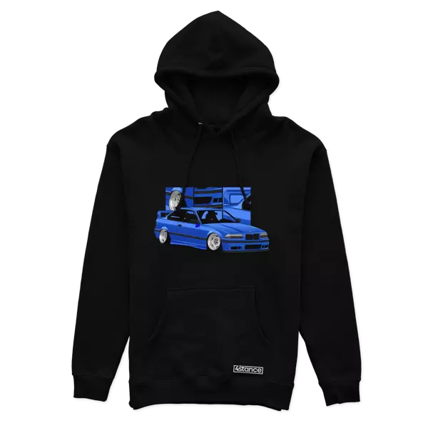 Sweatshirt mit Ihrem Auto, schwarz mit Kapuze