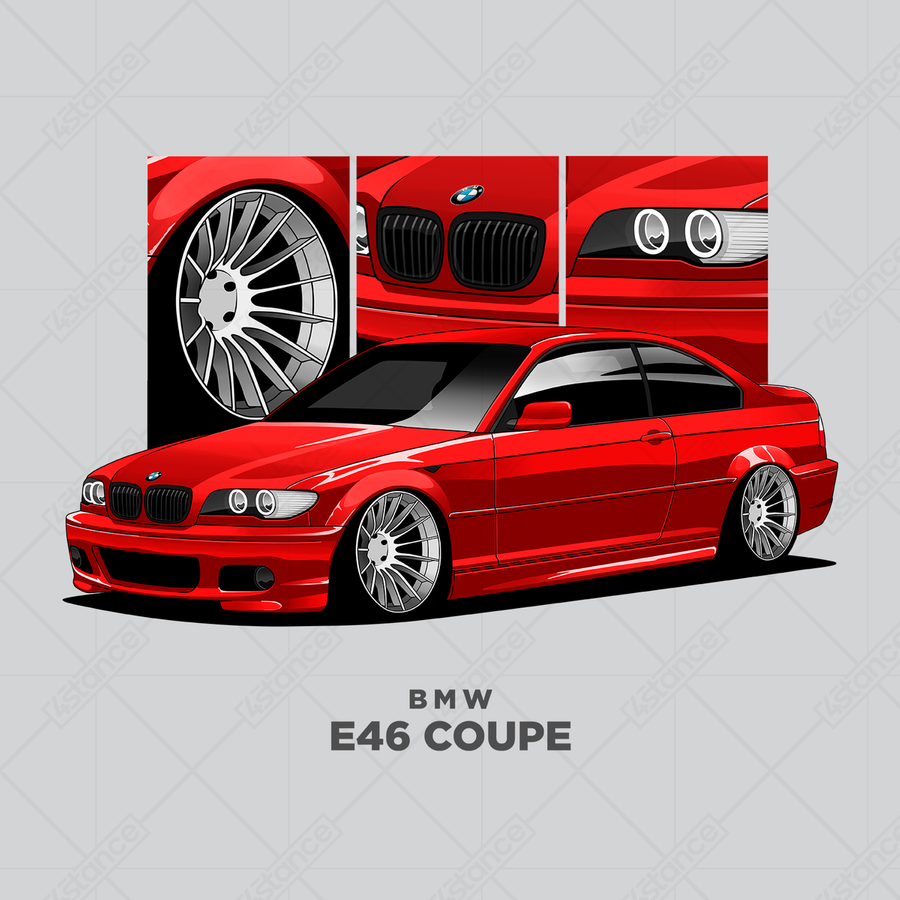 Tasse für BMW E46 Coupé Fan rot