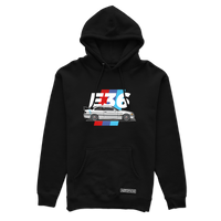 Schwarzer Hoodie BMW E36 Illustration