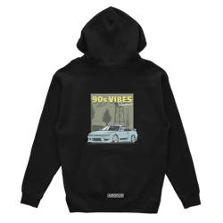 Schwarzer Kapuzenpullover NISSAN S14 90s VIBES