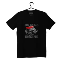 Schwarzes T-Shirt B6 MX5 Motor