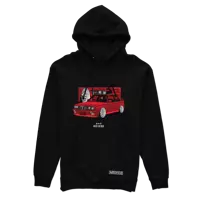 Sweatshirt mit Ihrem Auto, schwarz mit Kapuze