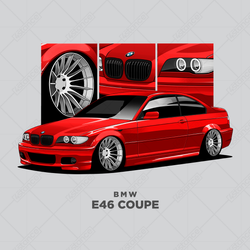 Tasse für BMW E46 Coupé Fan rot