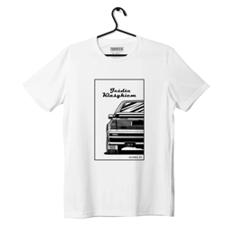 Weißes T-Shirt, Audi 100 C4 Ich fahre einen Klassiker