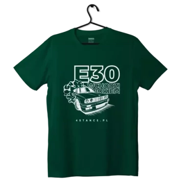 T-shirt koszulka BMW E30 Wchodzi bokiem zieleny
