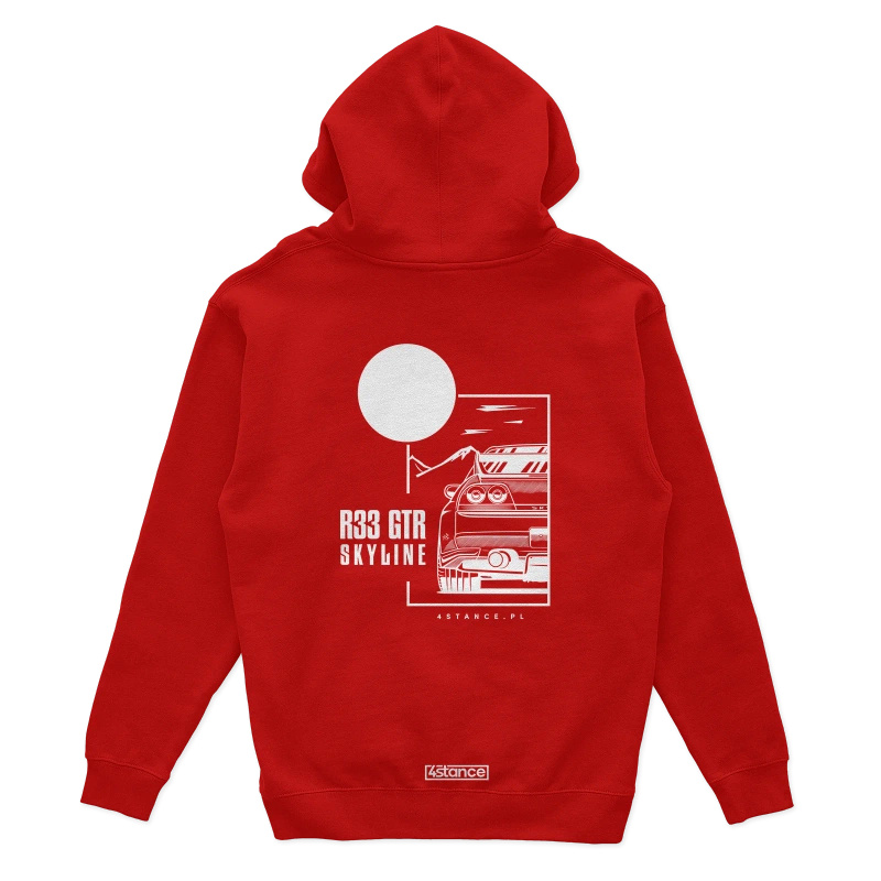 Bluza z kapturem Nissan Skyline 33 GTR czerwona