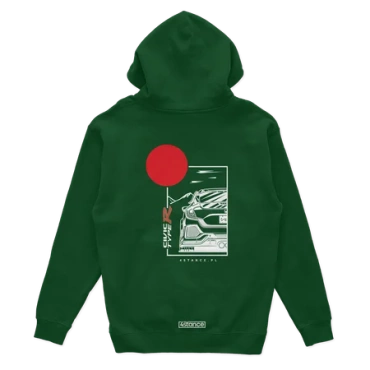 Bluza z kapturem Honda Civic Type R zielona