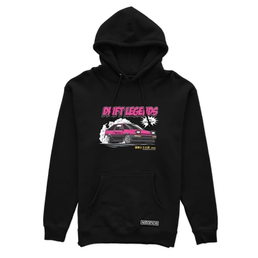 Černá mikina s kapucí TOYOTA AE86 PINK