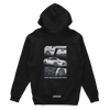 Black hooded sweatshirt NISSAN SKYLINE R35 MANGA