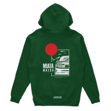Mazda Miata hoodie with roof green