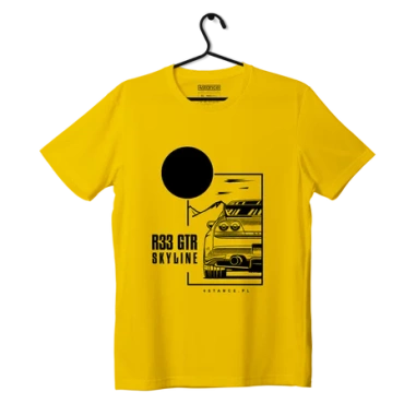 T-shirt koszulka Nissan Skyline 33 GTR żółta