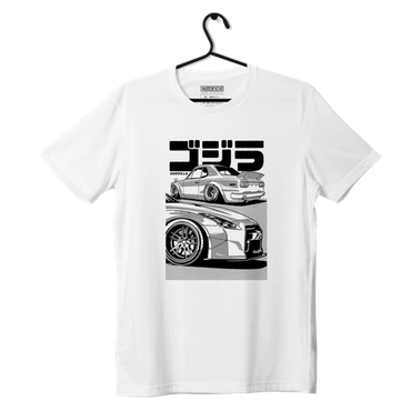 White T-shirt Nissan Skyline GT-R GOJIRA
