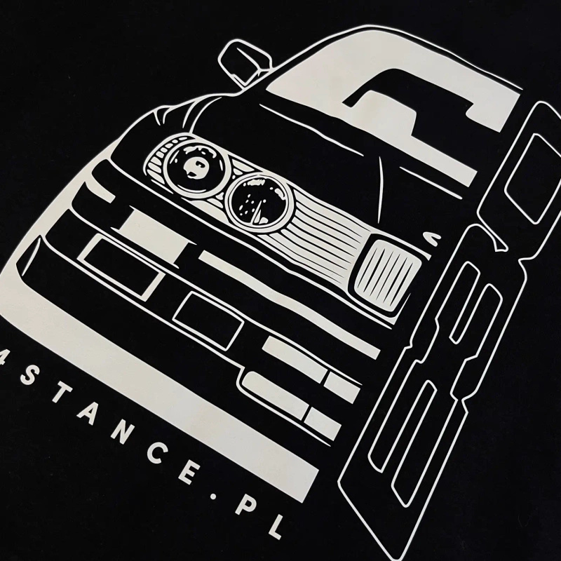 T-shirt koszulka przód BMW E30 czarna