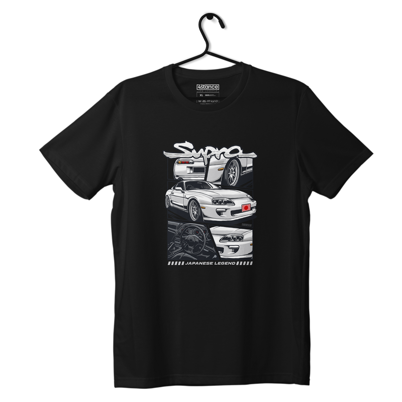 Black T-shirt TOYOTA SUPRA MK4 MANGA