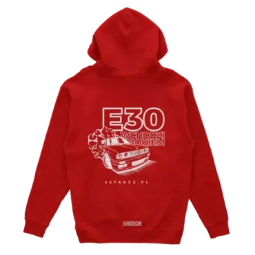 BMW E30 Känguru Sweatshirt Geht seitwärts rot