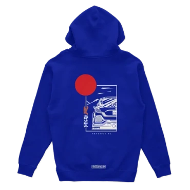 Honda Civic Type R mikina s kapucňou modrá