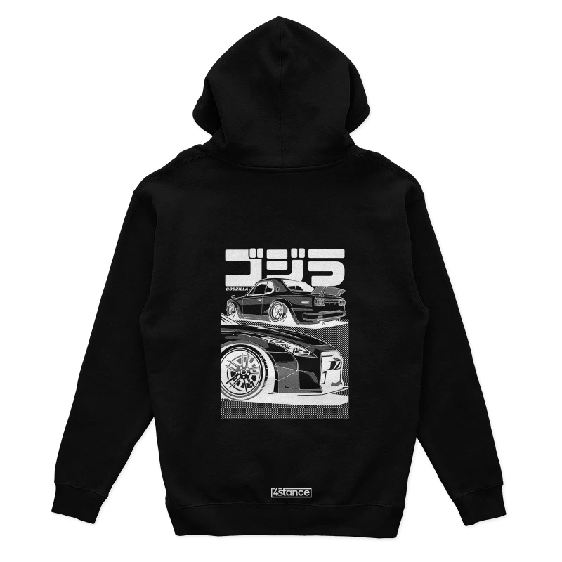 Czarna bluza z kapturem Nissan Skyline GT-R GOJIRA