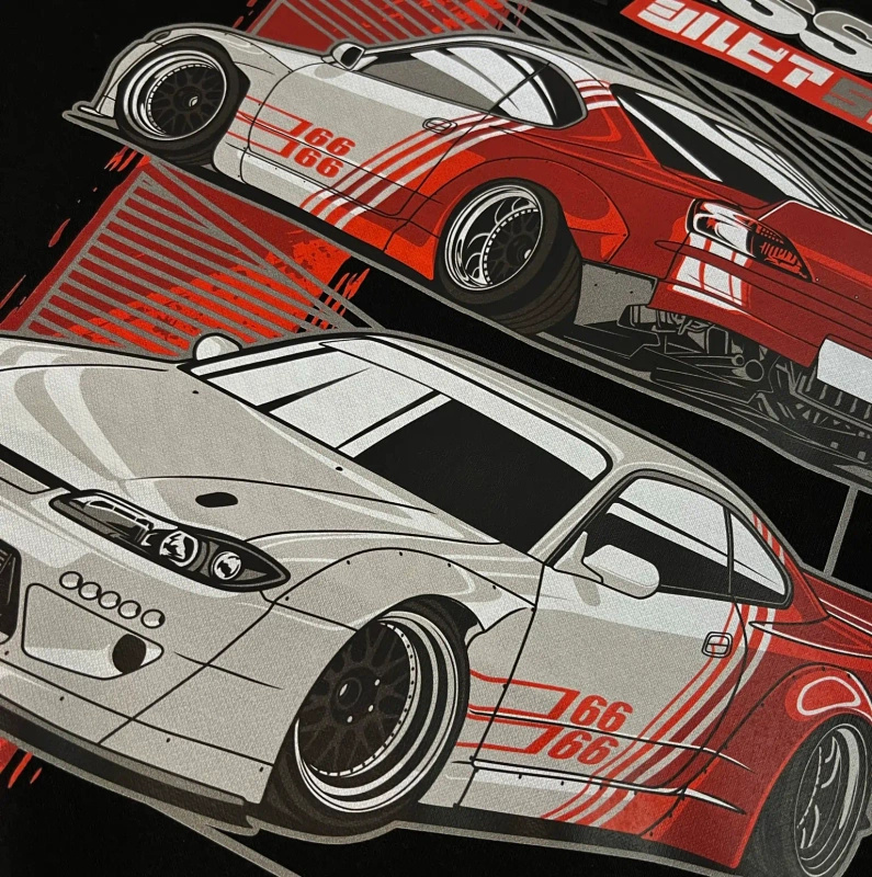 Černé tričko Nissan Silvia S15 S-CHASSIS