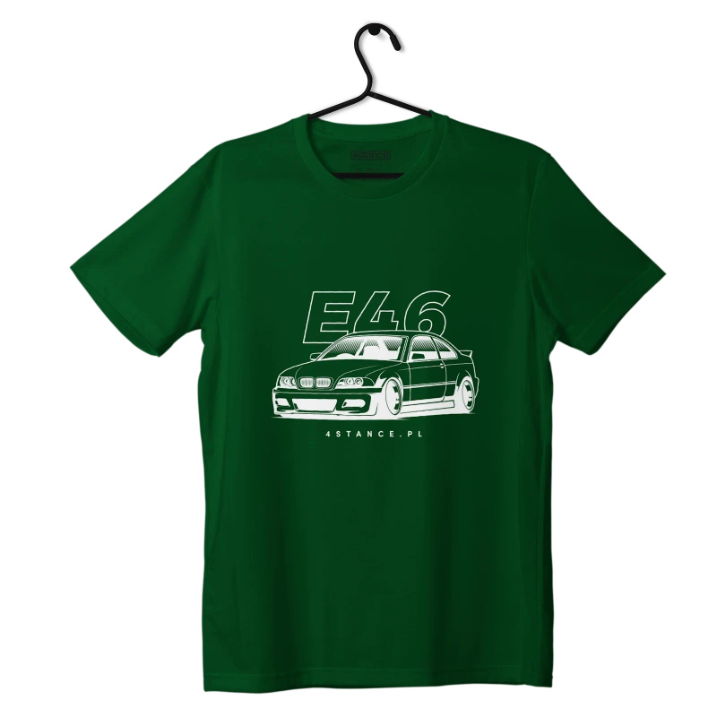 T-shirt koszulka przód BMW E46 zielona