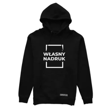 Bluza z własnym nadrukiem, czarna z kapturem