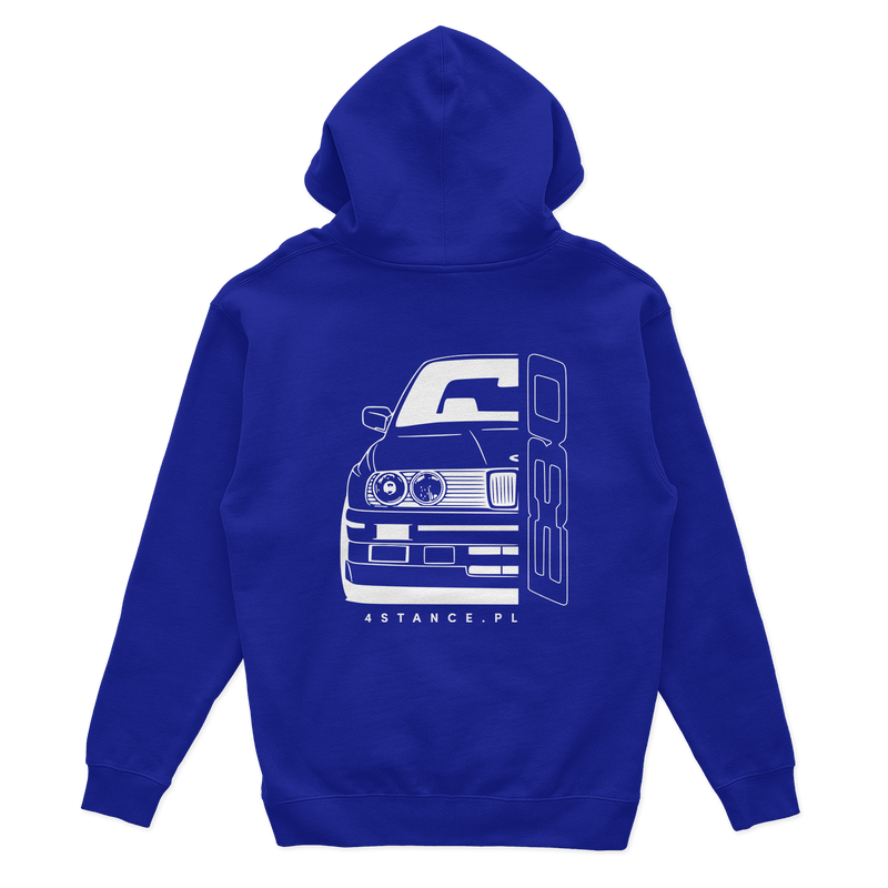 Kapuzensweatshirt vorne BMW E30 blau