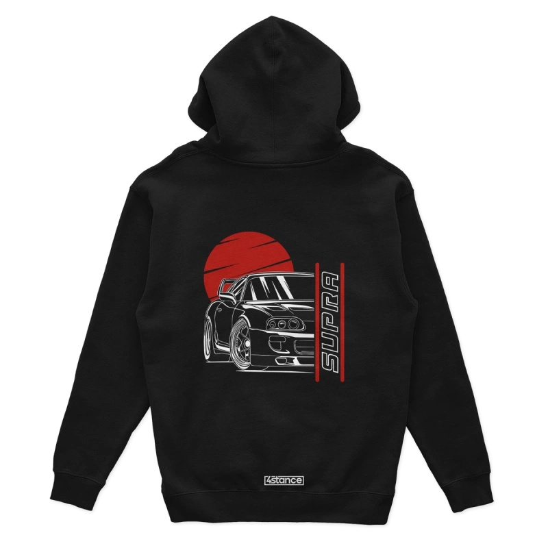 Schwarzes Sweatshirt mit Kapuze TOYOTA SUPRA MK4 JAPAN