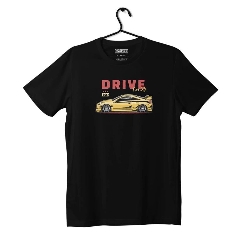 Schwarzes TOYOTA CELICA VII Drive for life T-shirt