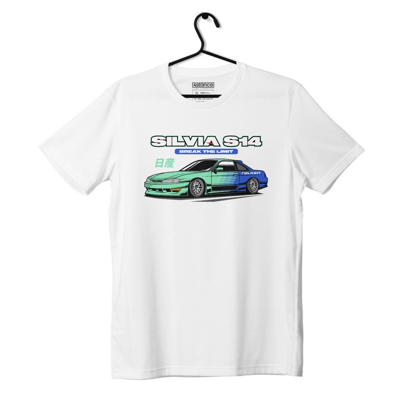 Weißes T-Shirt NISSAN SILVIA S14 FALKEN