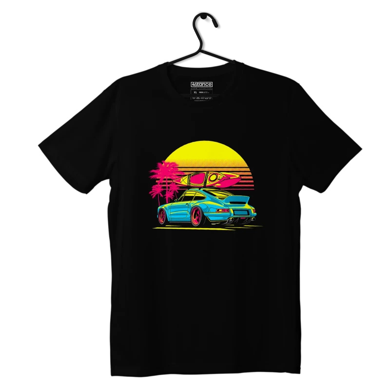 Schwarzes Porsche 911 Singer-T-Shirt