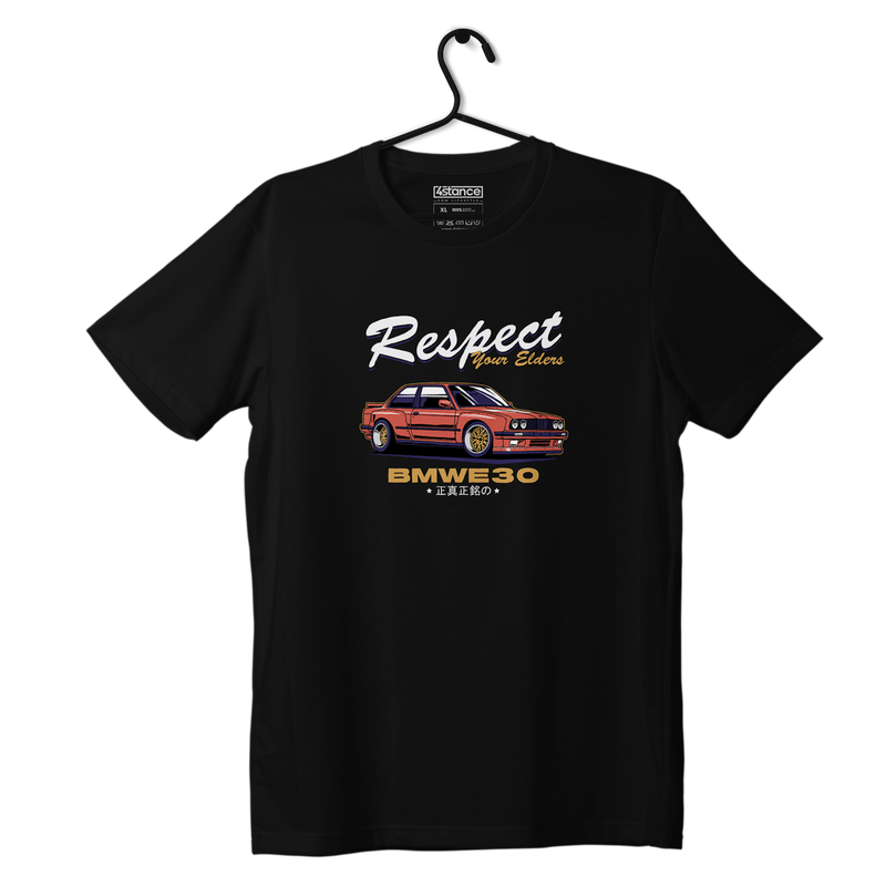 Black T-shirt BMW E30 Respect