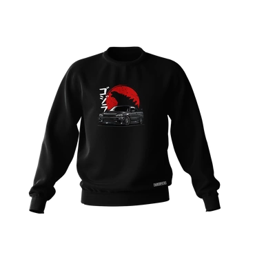 Čierna mikina NISSAN GTR R34 GODZILLA