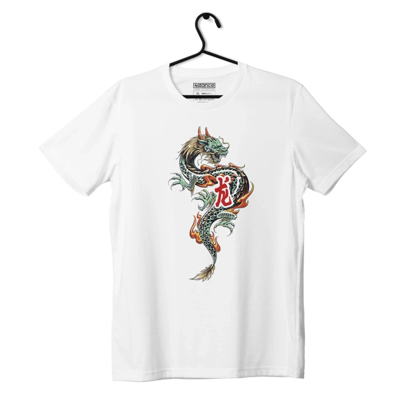 Biały T-shirt JAPAN DRAGON