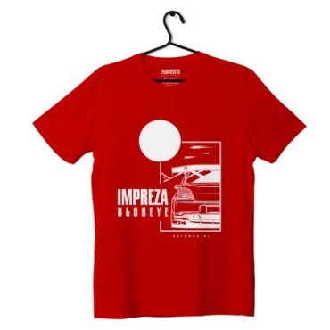 T-shirt koszulka Subaru Impreza Blobeye czerwona