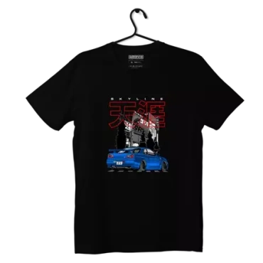 Czarny T-shirt Nissan Skyline GT-R R34 Stance