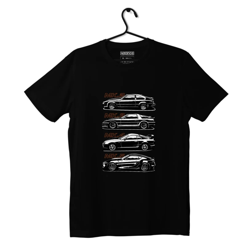 Czarny T-shirt koszulka Toyota Supra History